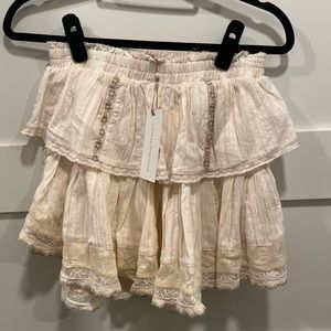 LSF cream ruffle skirt